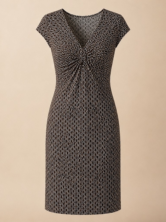 GNW Dresses & Skirts - GNW Vintage Geometric Print Faux Wrap Dress